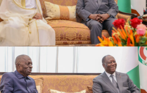 Le Chef de L’état a échangé avec L’ambassadeur du Qatar en Côte d’Ivoire et le Président Intérimaire du PDCI-RDA.