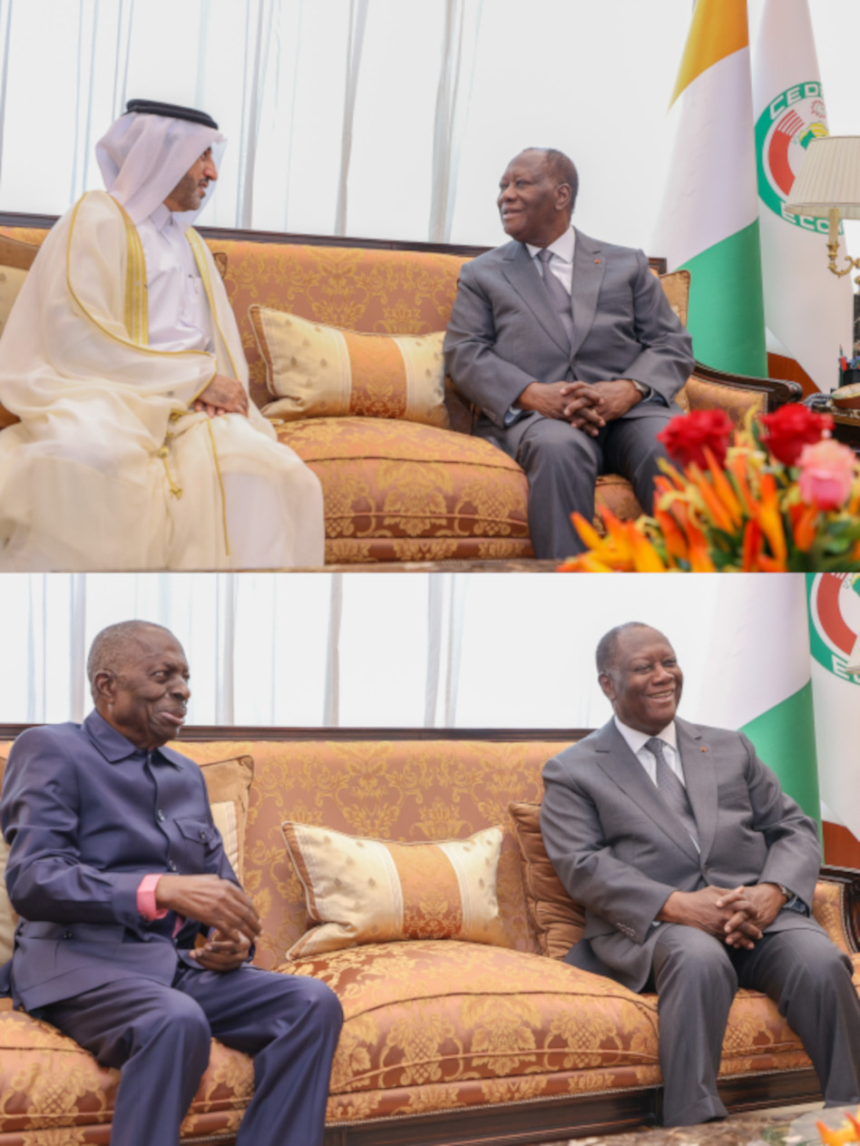 Le Chef de L’état a échangé avec L’ambassadeur du Qatar en Côte d’Ivoire et le Président Intérimaire du PDCI-RDA.