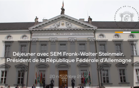 Déjeuner de travail avec le Président de la République Fédérale d’Allemagne, Frank-Walter Steinmeir, ce lundi 20 novembre 2023.