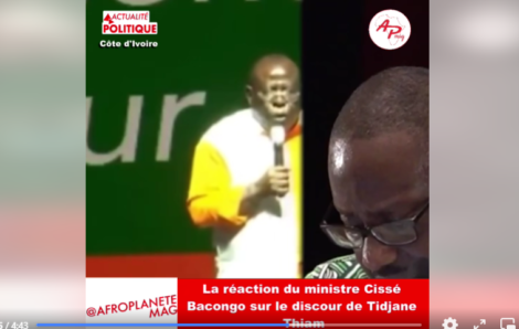 La réaction du ministre Cissé Bacongo sur le discours de Tidjane Thiam.