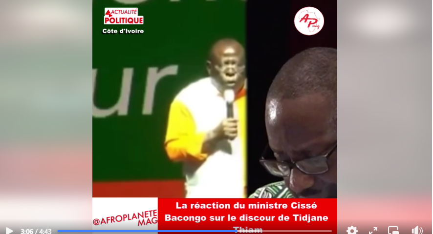 La réaction du ministre Cissé Bacongo sur le discours de Tidjane Thiam.