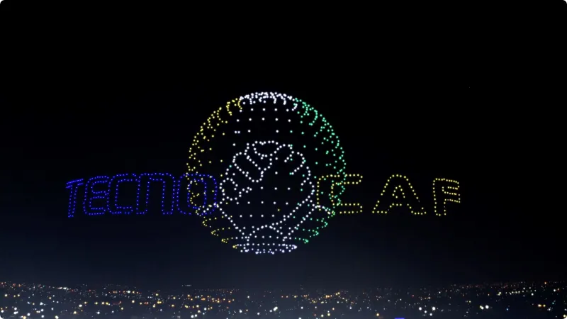 Sport CAN 2023 : Tecno participe à  la fête avec 1000 drones lumineux lors de la cérémonie lors de la cérémonie d’ouverture.