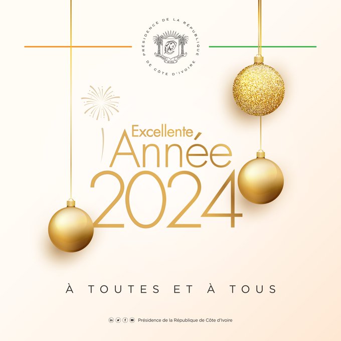 Vœux du Président de la République, Chef de l’état, SEM Alassane Ouattara, à toutes et à tous.