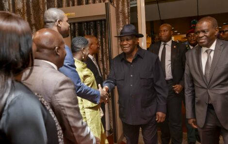 Arrivée du Président de la République, S.E.M Alassane OUATTARA, à Abuja, au Nigeria, ce vendredi 23 février 2024.