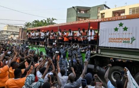 A Abidjan, parade triomphale pour les Eléphants champions d’Afrique « Les Eléphants ».