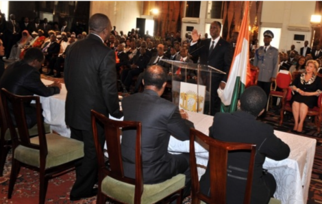 Cérémonie de prestation de serment – Paul Yao-N’dré : “Satan nous a possédés tous” (7 Mai 2011) – [un autre homme de main du boulanger Gbagbo ].