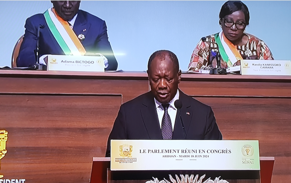 Message du Président de la République, Alassane Ouattara, sur l’état de la Nation, devant le Parlement réuni en Congrès.