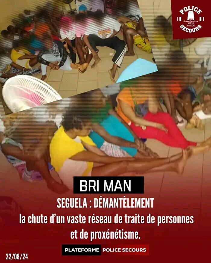 Séguéla : démantèlement d’un réseau de traite de personnes.