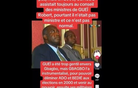 Devoir de mémoire : Laurent Gbagbo n’est pas ministre du gouvernement de Robert Guei, mais le voici siégeant au conseil des ministres.