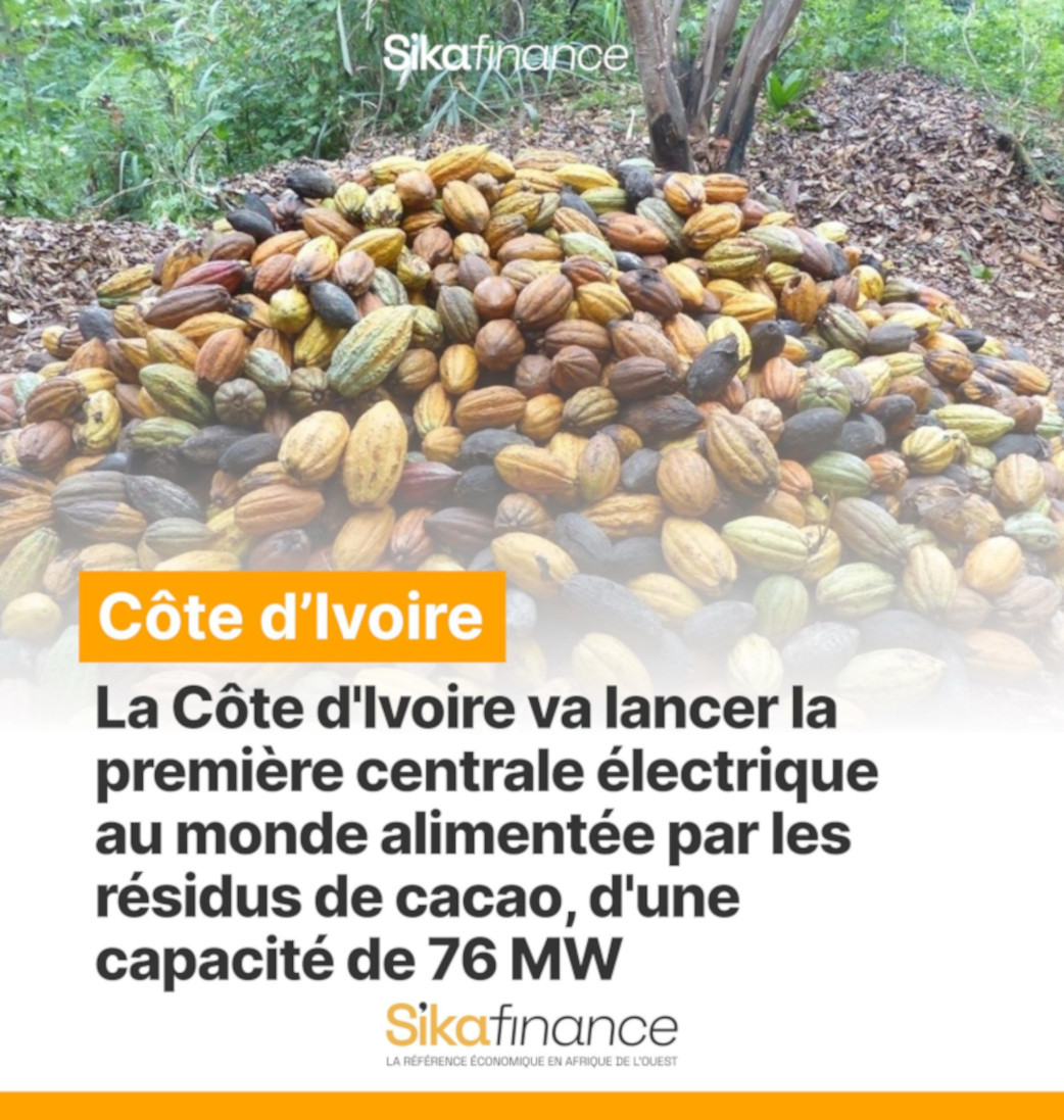 Côte d’Ivoire : 3 millions USD pour accélérer le projet de la centrale biomasse à base de résidus de cacao.