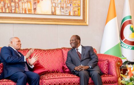Le Président de la République, Chef de l’État, SEM Alassane Ouattara a eu un entretien avec le Président de l’Assemblée Nationale de la République du Congo, M. Isidore Mvouba.
