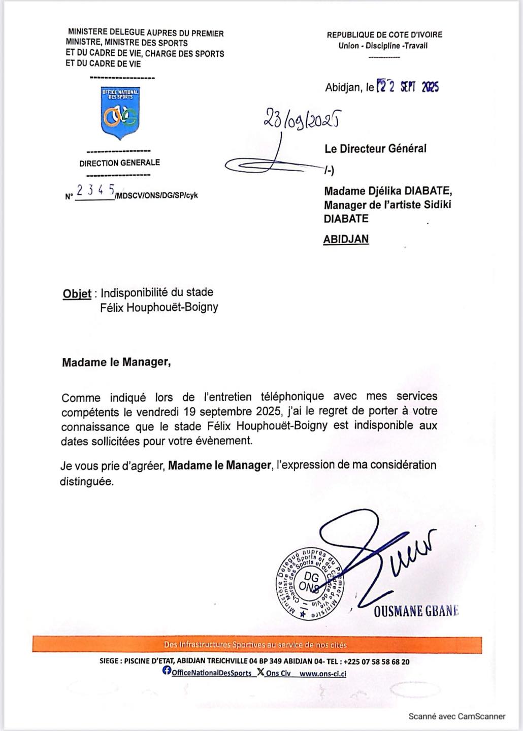 Ouattara dit « stop » au concert de Sidiki Diabaté : quand la musique se heurte à la politique au Stade FHB