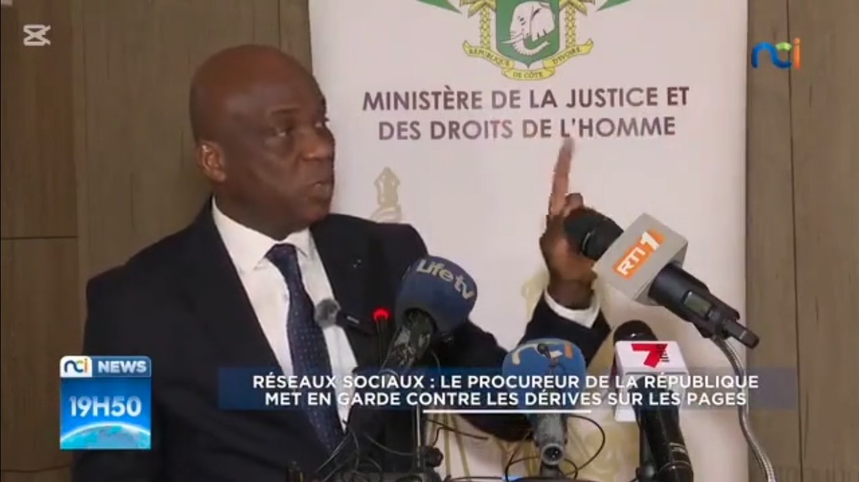 Société – Côte d’Ivoire : 54,31 % d’internautes “d’accord » avec la mise en garde du procureur Braman Oumar Koné face aux dérives sur les réseaux sociaux (Sondage)