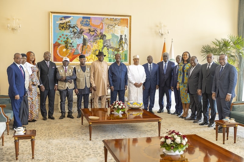 Le Président de la République, Chef de l&rsquo;État, a échangé avec une délégation conjointe, Elders, UA – CEDEAO.