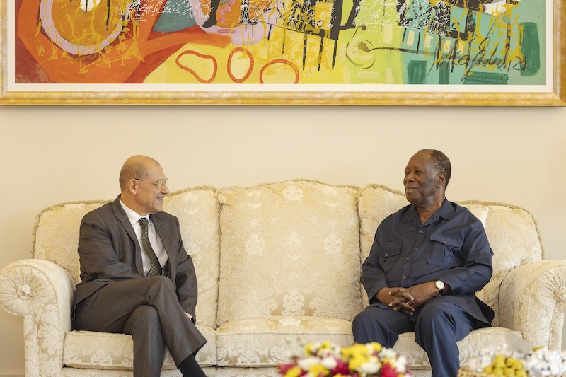 Le Président de la République, Chef de l&rsquo;État a échangé avec l&rsquo;Ambassadeur d&rsquo;Italie en Côte d&rsquo;Ivoire.