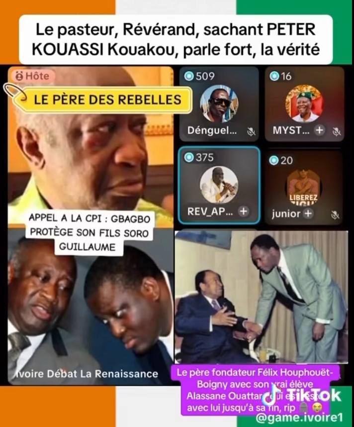 Le pasteur, révérend, sachant : Peter Kouassi Kouakou, parle fort, la vérité.