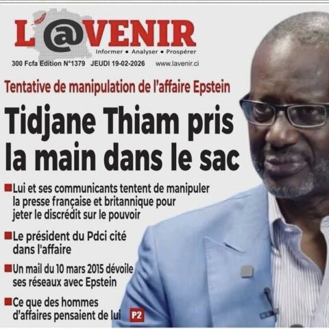 Politique : Tentative de manipulation de l&rsquo;affaire Epstein : Tidjane Thiam pris la main dans le sac.