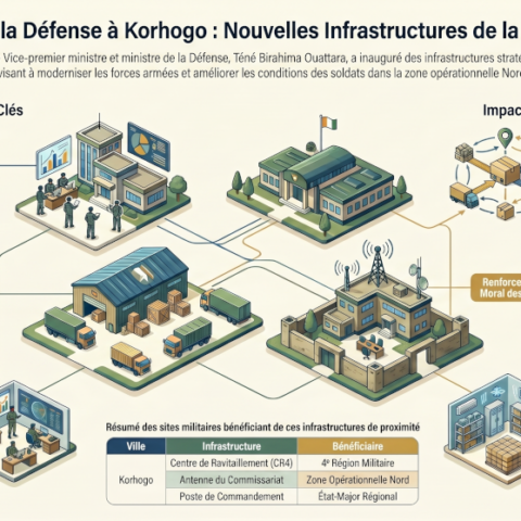 Côte d’Ivoire-AIP / Le vice premier ministre inaugure de nouvelles infrastructures militaires à Korhogo.