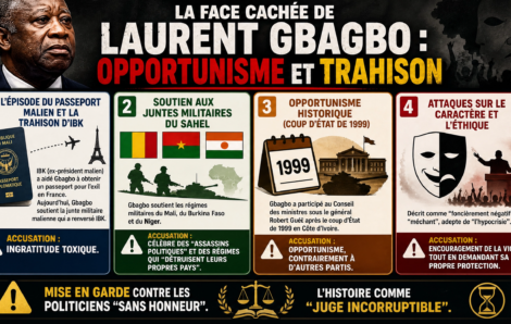 La face cachée de l&rsquo;histoire : quand l&rsquo;ex président Gbagbo et ses partisans font alliance avec les tombeurs de leurs propres amis.
