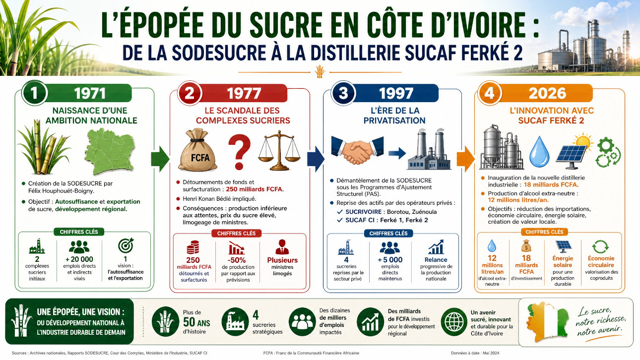 Côte d&rsquo;Ivoire : La SUCAF CI inaugure une distillerie de nouvelle génération à Ferké 2.