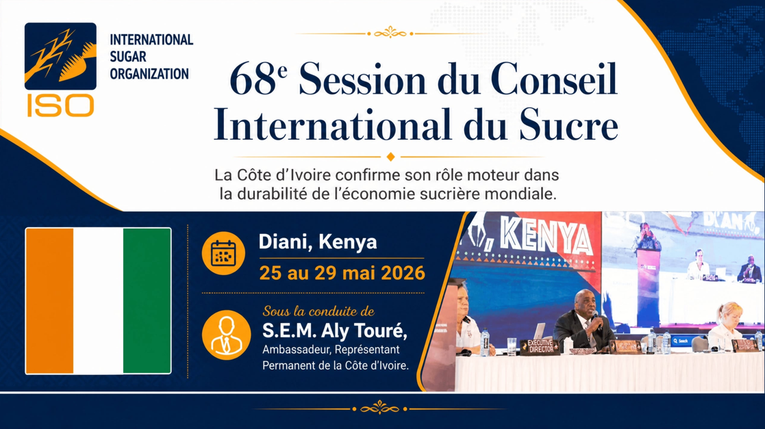 68ème session du Conseil international du sucre au Kenya : la Côte d&rsquo;Ivoire confirme son rôle moteur dans la durabilité de l&rsquo;économie sucrière mondiale